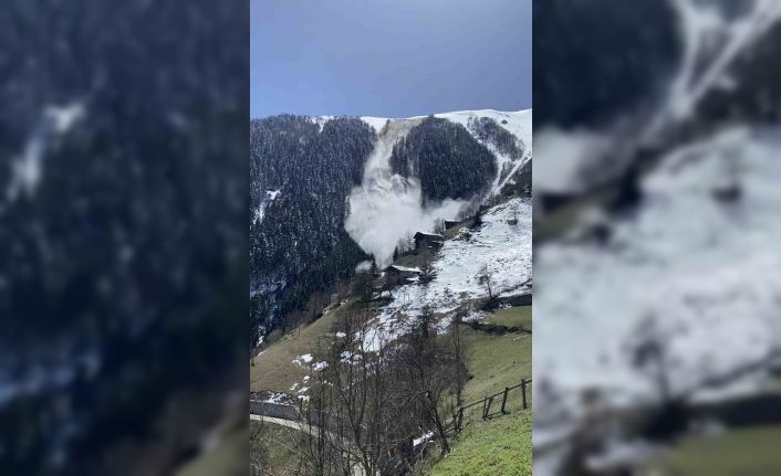 Trabzon’daki çığ anı cep telefonu kamerasına yansıdı